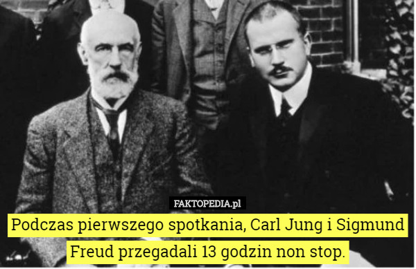 Podczas pierwszego spotkania, Carl Jung i Sigmund Freud przegadali 13 godzin non stop. 