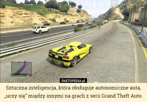 Sztuczna inteligencja, która obsługuje autonomiczne auta, „uczy się” między innymi na grach z serii Grand Theft Auto. 