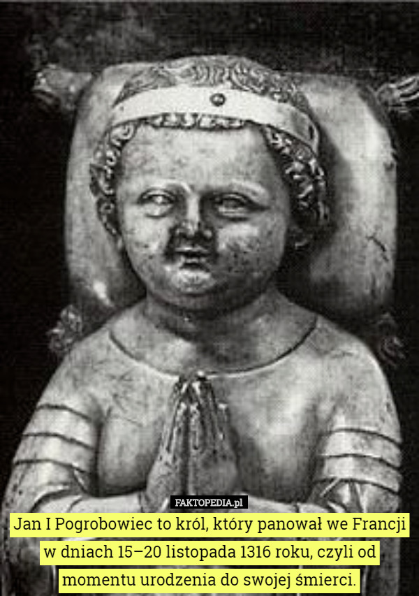 Jan I Pogrobowiec to król, który panował we Francji w dniach 15–20 listopada 1316 roku, czyli od momentu urodzenia do swojej śmierci. 