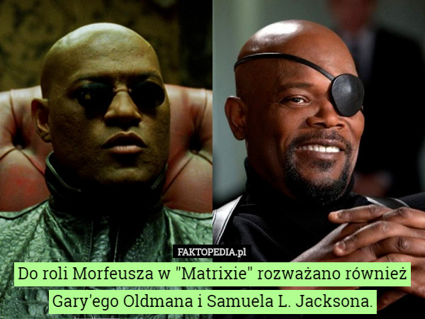 Do roli Morfeusza w "Matrixie" rozważano również Gary'ego Oldmana i Samuela L. Jacksona. 