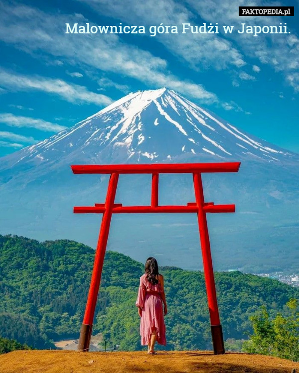 Malownicza góra Fudżi w Japonii. 