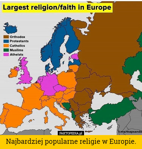 Najbardziej popularne religie w Europie. 