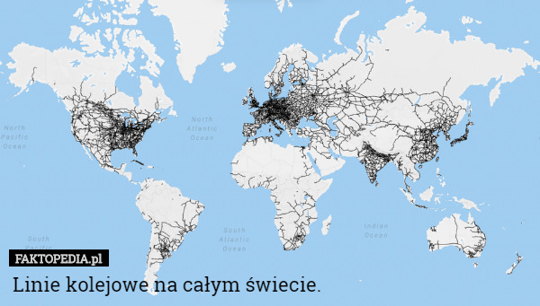 Linie kolejowe na całym świecie. 