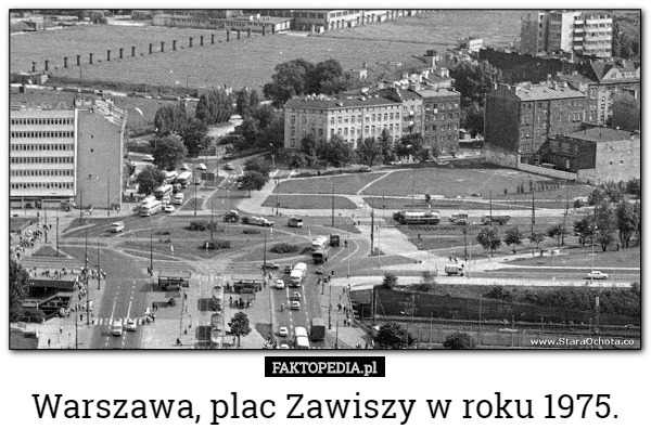 Warszawa, plac Zawiszy w roku 1975. 