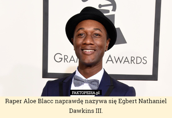 Raper Aloe Blacc naprawdę nazywa się Egbert Nathaniel Dawkins III. 