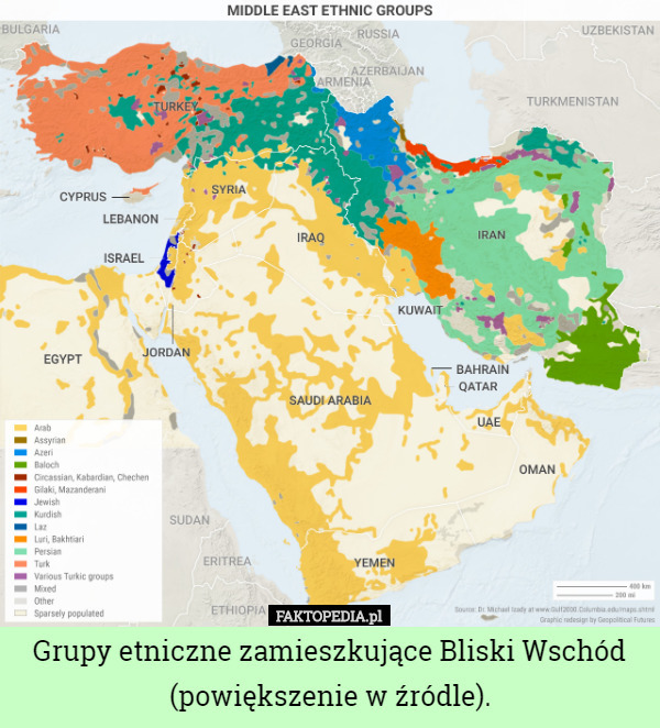 Grupy etniczne zamieszkujące Bliski Wschód
(powiększenie w źródle). 