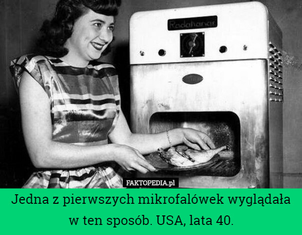 Jedna z pierwszych mikrofalówek wyglądała w ten sposób. USA, lata 40. 