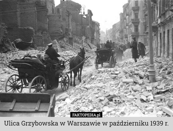 Ulica Grzybowska w Warszawie w październiku 1939 r. 