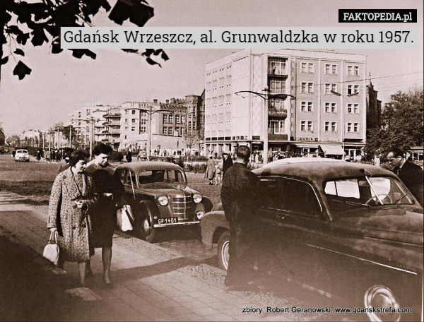 Gdańsk Wrzeszcz, al. Grunwaldzka w roku 1957. 