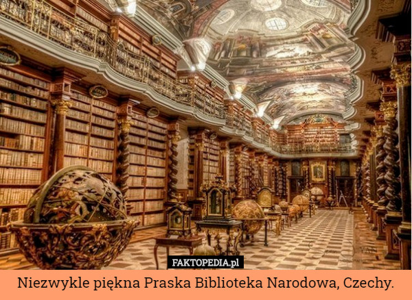 Niezwykle piękna Praska Biblioteka Narodowa, Czechy. 