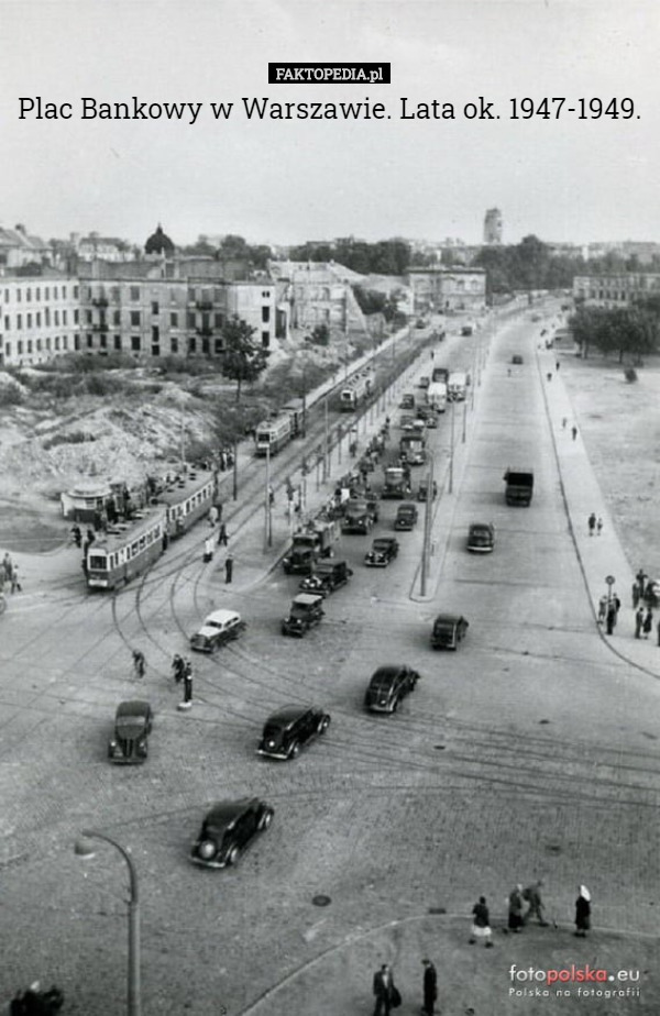 Plac Bankowy w Warszawie. Lata ok. 1947-1949. 