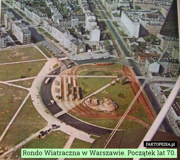 Rondo Wiatraczna w Warszawie. Początek lat 70. 