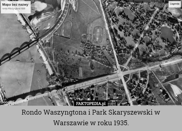 Rondo Waszyngtona i Park Skaryszewski w Warszawie w roku 1935. 