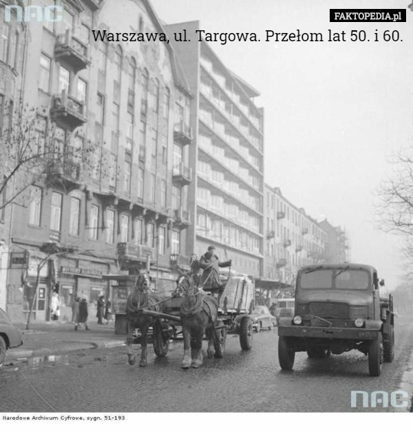 Warszawa, ul. Targowa. Przełom lat 50. i 60. 