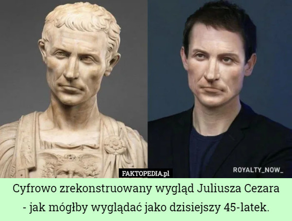 Cyfrowo zrekonstruowany wygląd Juliusza Cezara
 - jak mógłby wyglądać jako dzisiejszy 45-latek. 