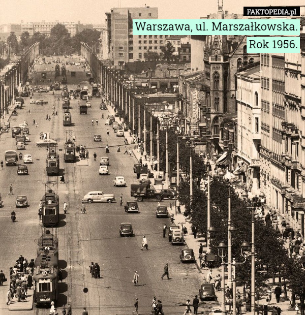 Warszawa, ul. Marszałkowska.
Rok 1956. 