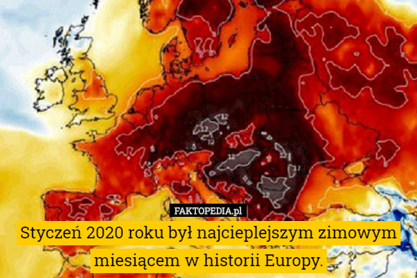 Styczeń 2020 roku był najcieplejszym zimowym miesiącem w historii Europy. 