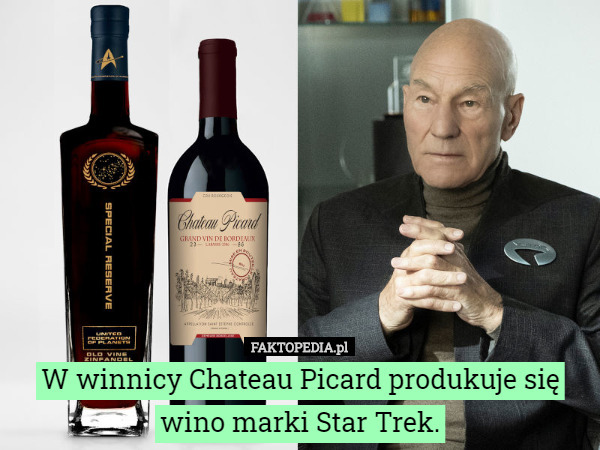 W winnicy Chateau Picard produkuje się
wino marki Star Trek. 