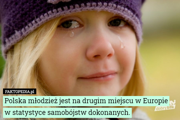 Polska młodzież jest na drugim miejscu w Europie w statystyce samobójstw dokonanych. 