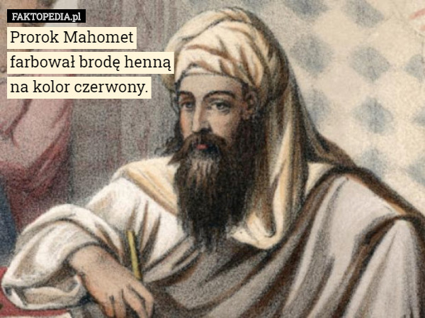 Prorok Mahomet
farbował brodę henną
na kolor czerwony. 