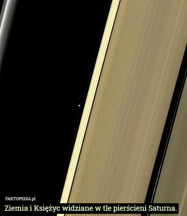 Ziemia i Księżyc widziane w tle pierścieni Saturna. 