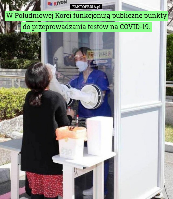 W Południowej Korei funkcjonują publiczne punkty do przeprowadzania testów na COVID-19. 