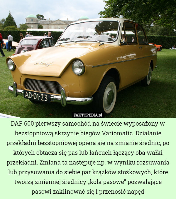 DAF 600 pierwszy samochód na świecie wyposażony w