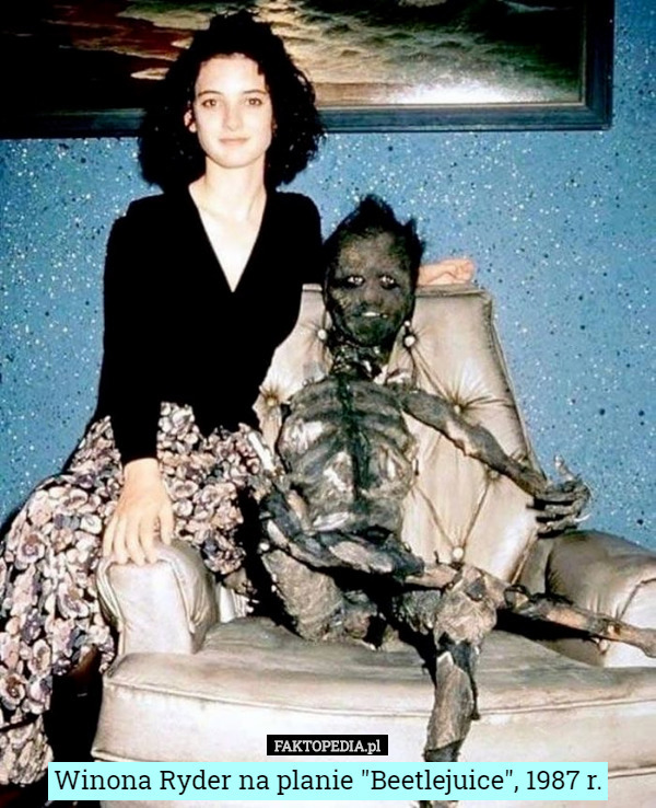 Winona Ryder na planie "Beetlejuice", 1987 r. 