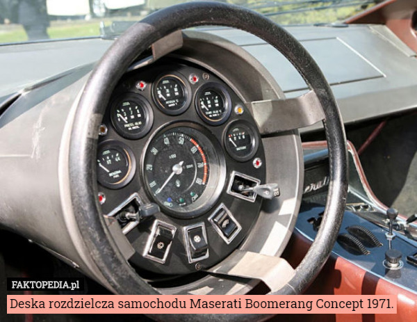 Deska rozdzielcza samochodu Maserati Boomerang Concept 1971. 