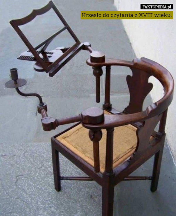 Krzesło do czytania z XVIII wieku. 