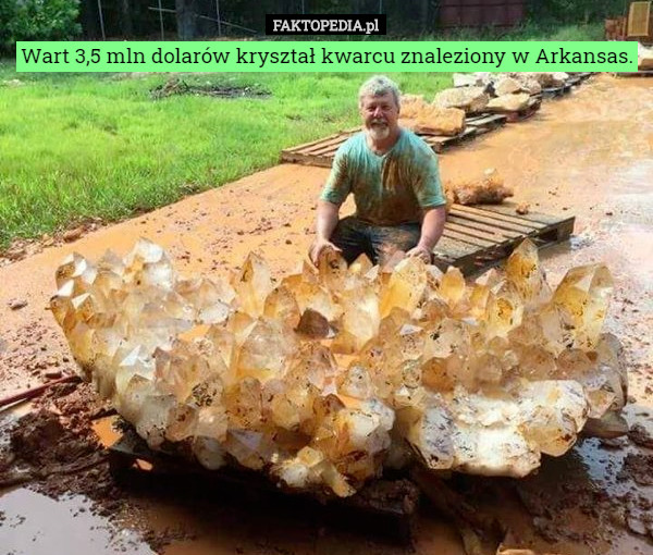 Wart 3,5 mln dolarów kryształ kwarcu znaleziony w Arkansas. 