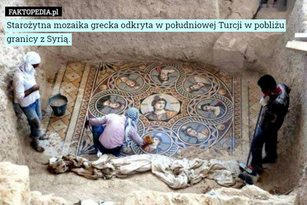 Starożytna mozaika grecka odkryta w południowej Turcji w pobliżu granicy z Syrią. 