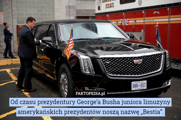 Od czasu prezydentury George’a Busha juniora limuzyny amerykańskich prezydentów noszą nazwę „Bestia”. 