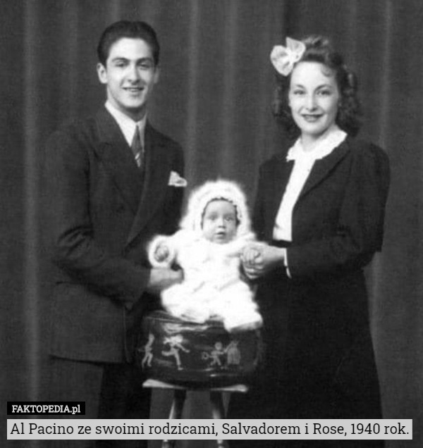 Al Pacino ze swoimi rodzicami, Salvadorem i Rose, 1940 rok. 