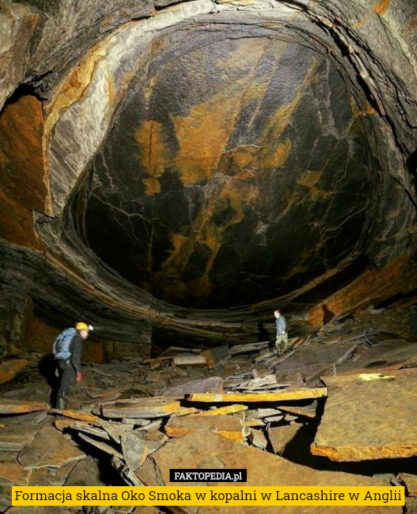 Formacja skalna Oko Smoka w kopalni w Lancashire w Anglii 