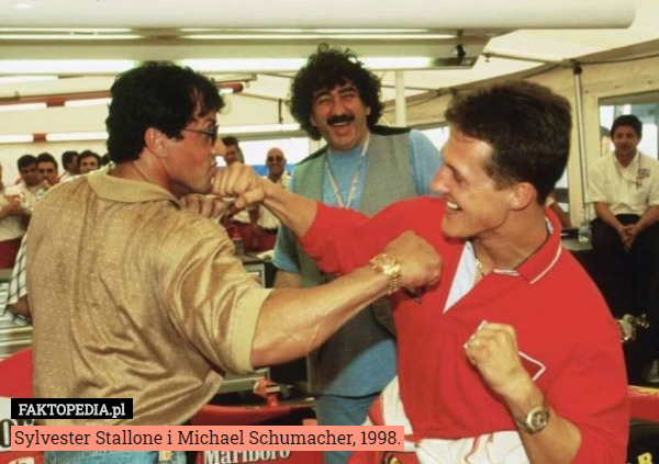 Sylvester Stallone i Michael Schumacher, 1998. 