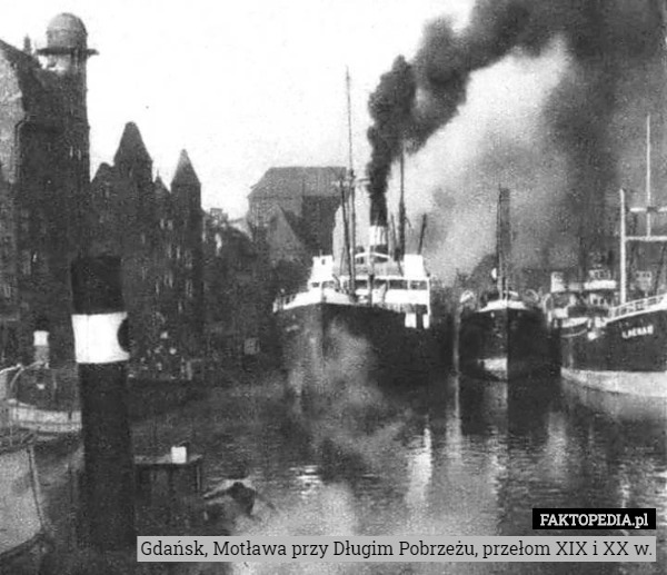 Gdańsk, Motława przy Długim Pobrzeżu, przełom XIX i XX w. 