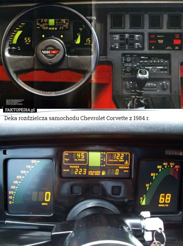 Deka rozdzielcza samochodu Chevrolet Corvette z 1984 r. 