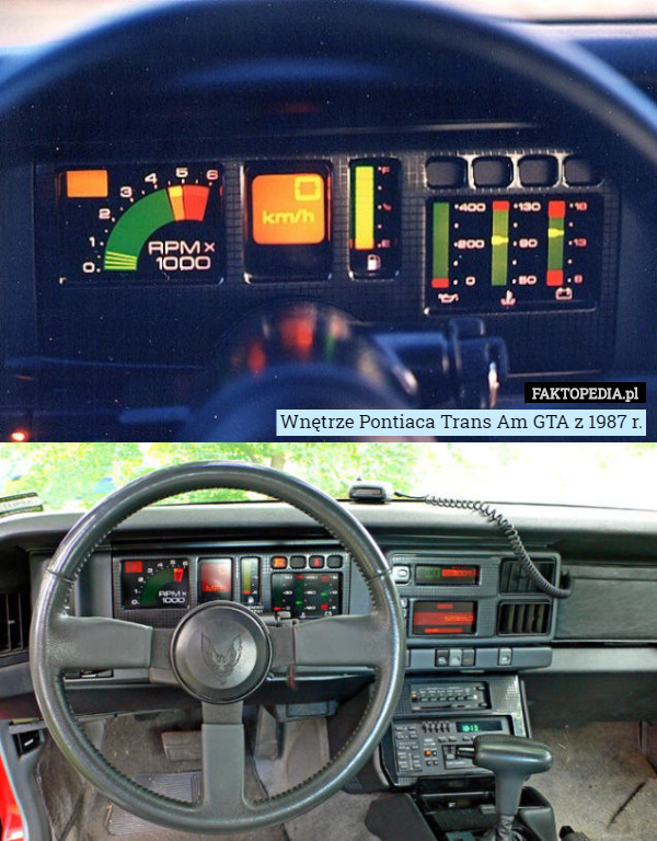 Wnętrze Pontiaca Trans Am GTA z 1987 r. 