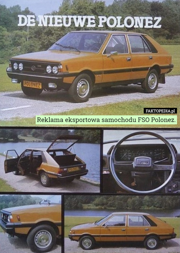 Reklama eksportowa samochodu FSO Polonez. 