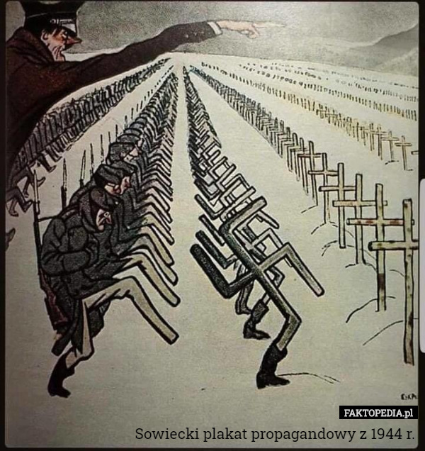 Sowiecki plakat propagandowy z 1944 r. 