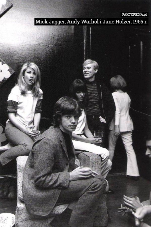 Mick Jagger, Andy Warhol i Jane Holzer, 1965 r. 