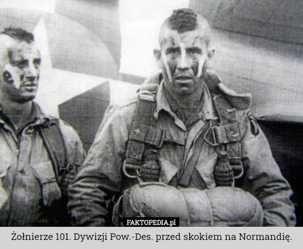 Żołnierze 101. Dywizji Pow.-Des. przed skokiem na Normandię. 