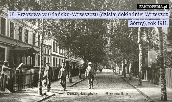 Ul. Brzozowa w Gdańsku-Wrzeszczu (dzisiaj dokładniej Wrzeszcz Górny), rok 1911. 