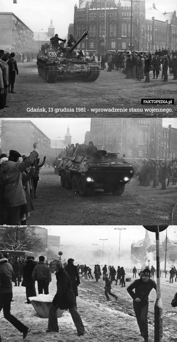 Gdańsk, 13 grudnia 1981 - wprowadzenie stanu wojennego. 