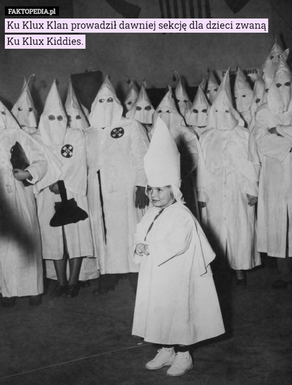 Ku Klux Klan prowadził dawniej sekcję dla dzieci zwaną Ku Klux Kiddies. 
