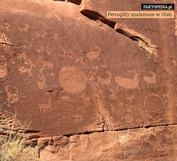 Petroglify znalezione w Utah. 