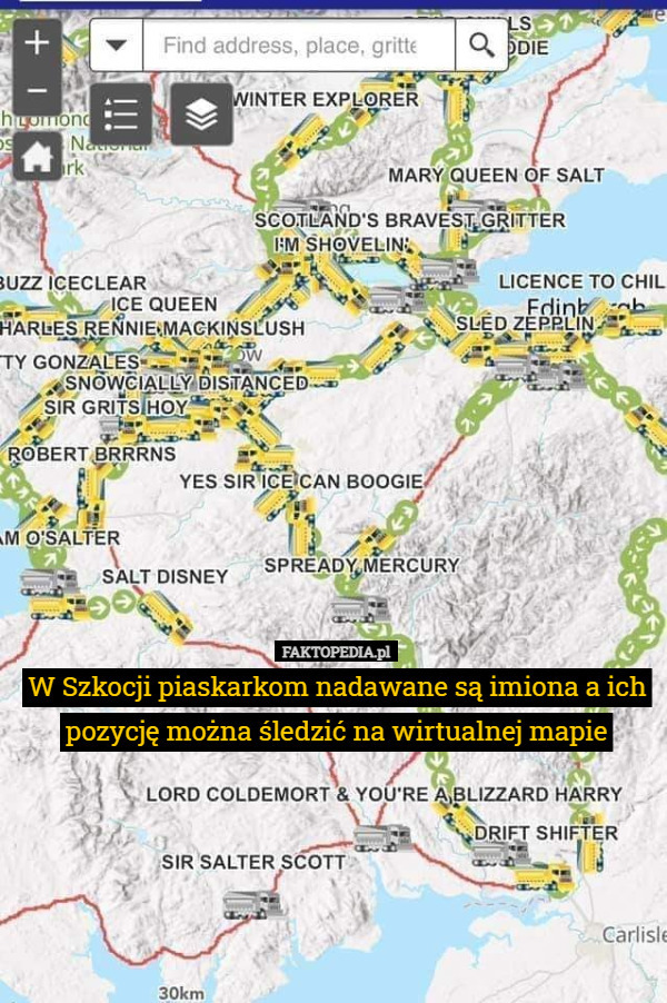 W Szkocji piaskarkom nadawane są imiona a ich pozycję można śledzić na wirtualnej mapie 