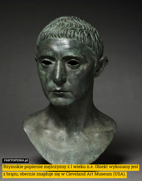 Rzymskie popiersie mężczyzny z I wieku n.e. Obiekt wykonany jest z brązu; obecnie znajduje się w Cleveland Art Museum (USA). 