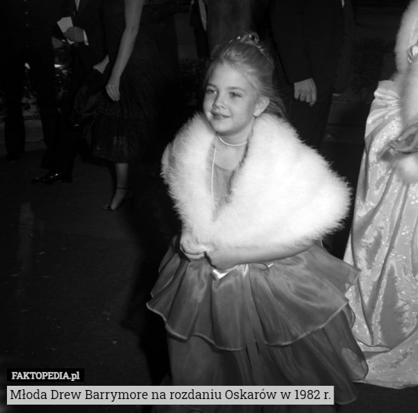 Młoda Drew Barrymore na rozdaniu Oskarów w 1982 r. 